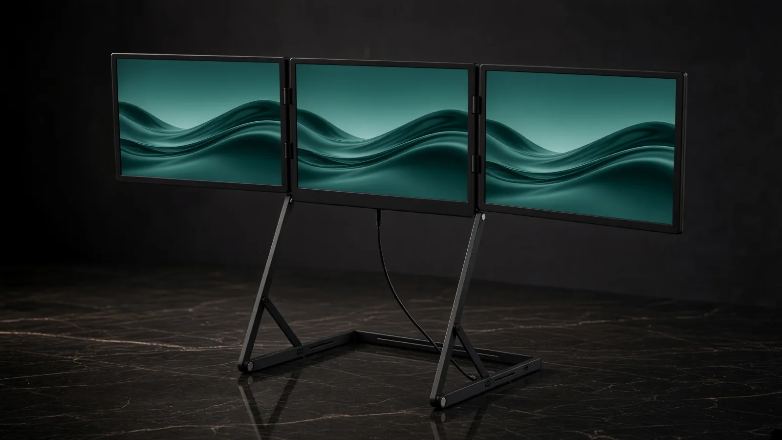 Panelo Flow: Produktdarstellung mit drei 16-Zoll-Displays